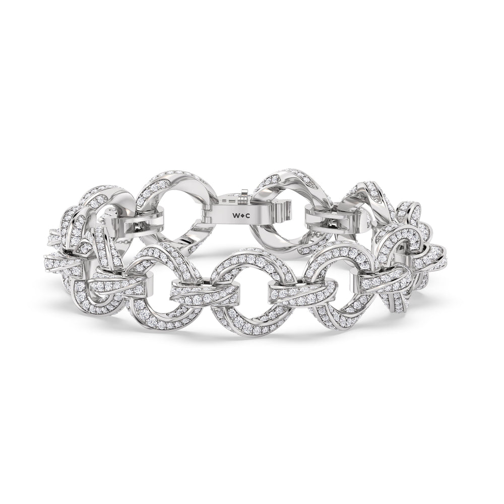 The Bond Bracelet with 7 Cut Diamond in 14KT Platinum view 2
