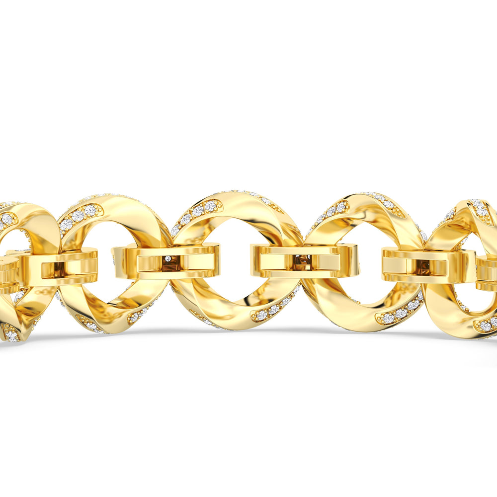 The Bond Bracelet with 7 Cut Diamond in 14KT Yellow Gold view 7

