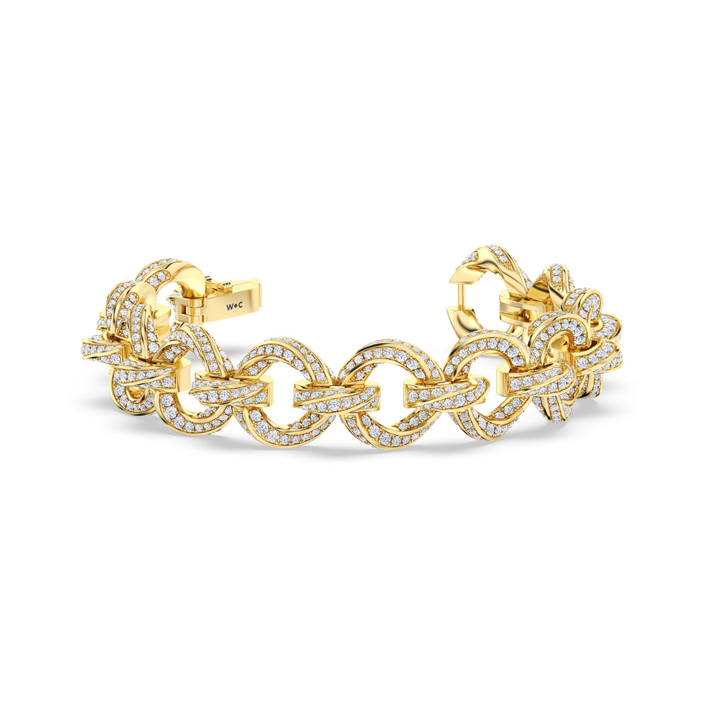 The Bond Bracelet with 7 Cut Diamond in 14KT Yellow Gold view 2
