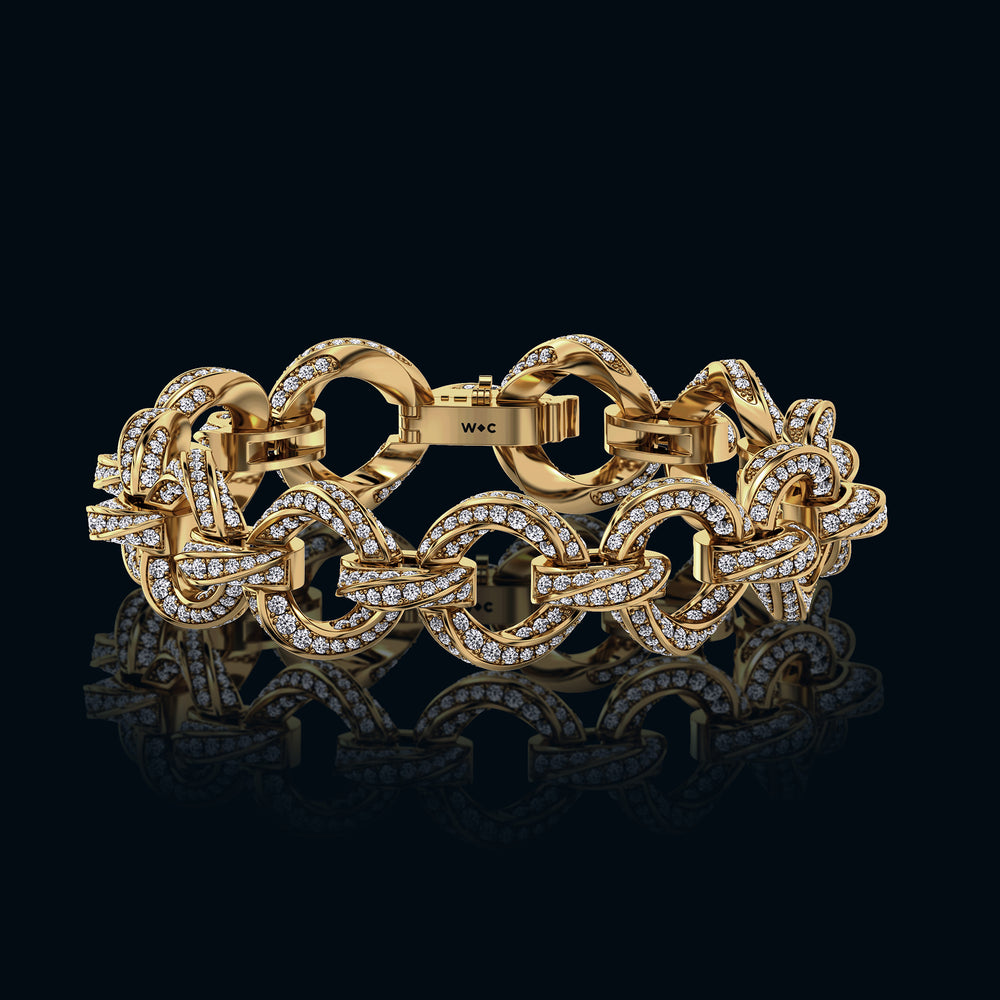 The Bond Bracelet with 7 Cut Diamond in 14KT Yellow Gold view 1
