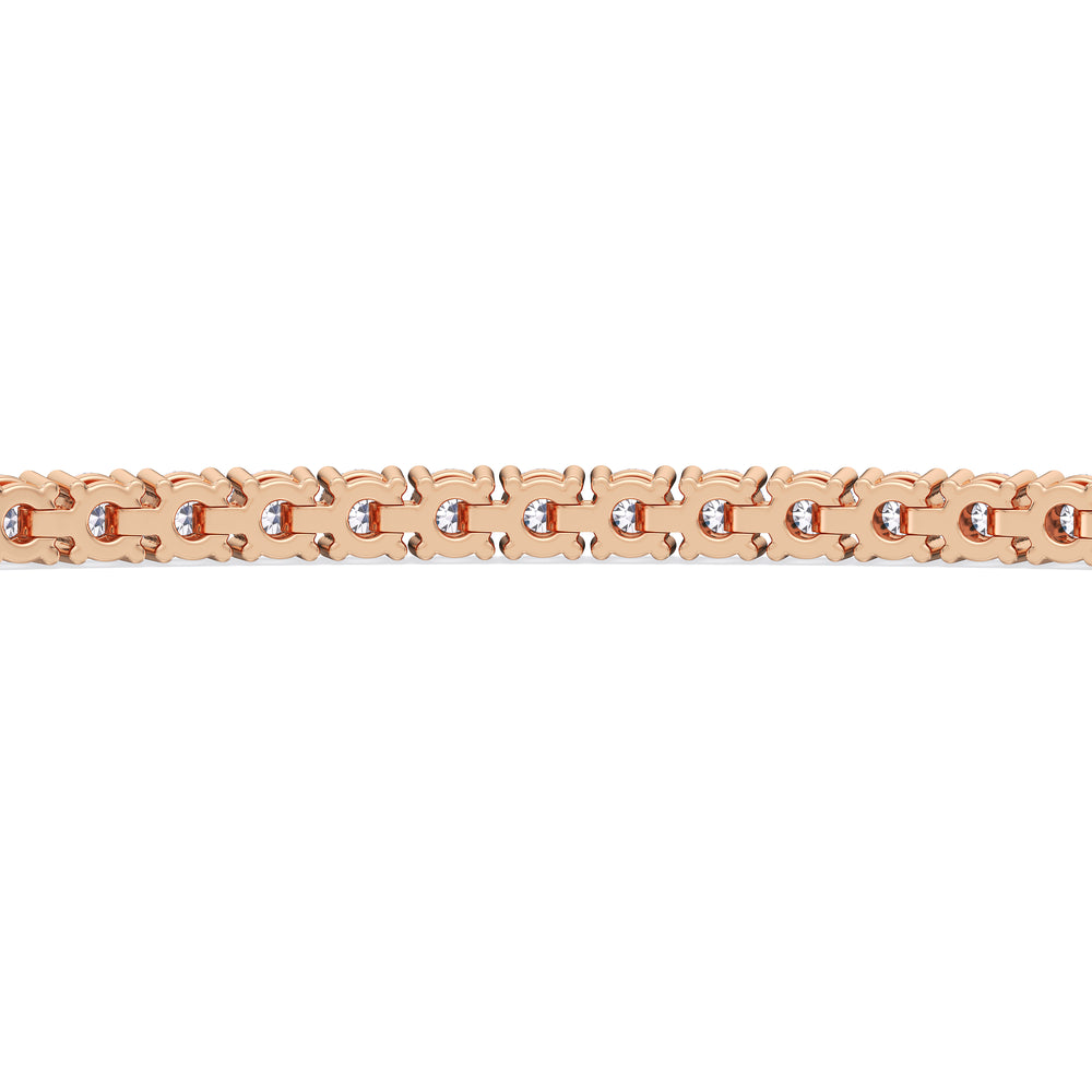 Adjustable Half Eternity Diamond Bolo Bracelet with 1 Cut Diamond in 14KT Rose Gold view 5
