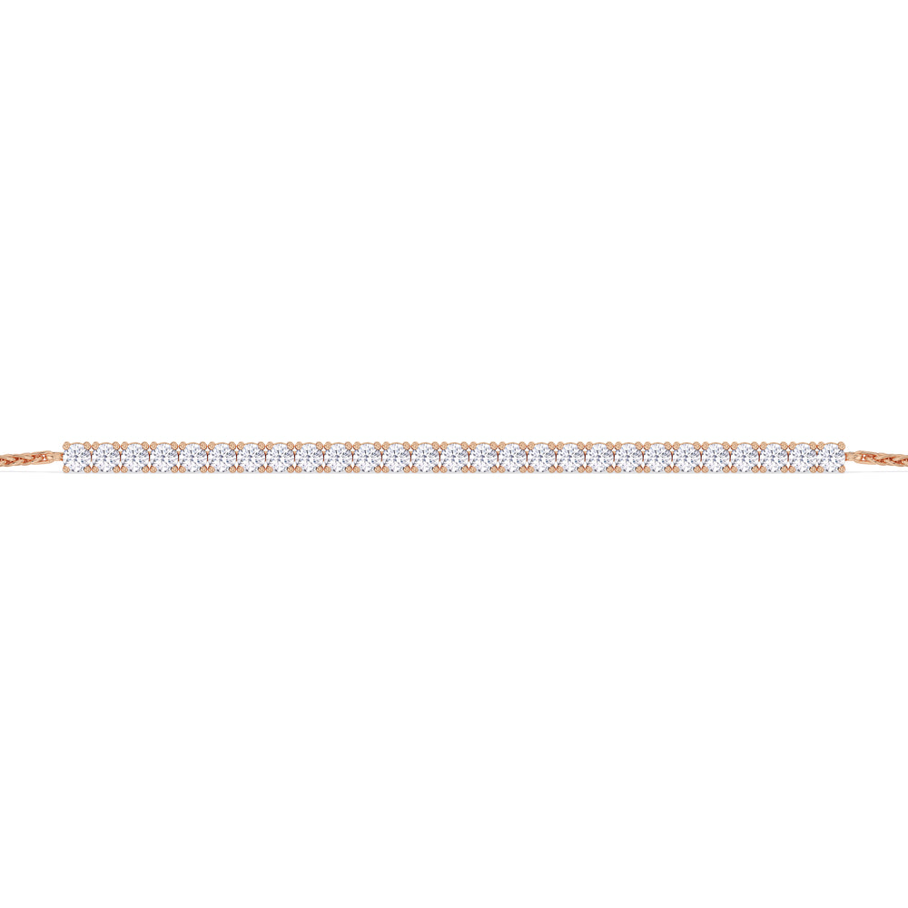 Adjustable Half Eternity Diamond Bolo Bracelet with 1 Cut Diamond in 14KT Rose Gold view 6

