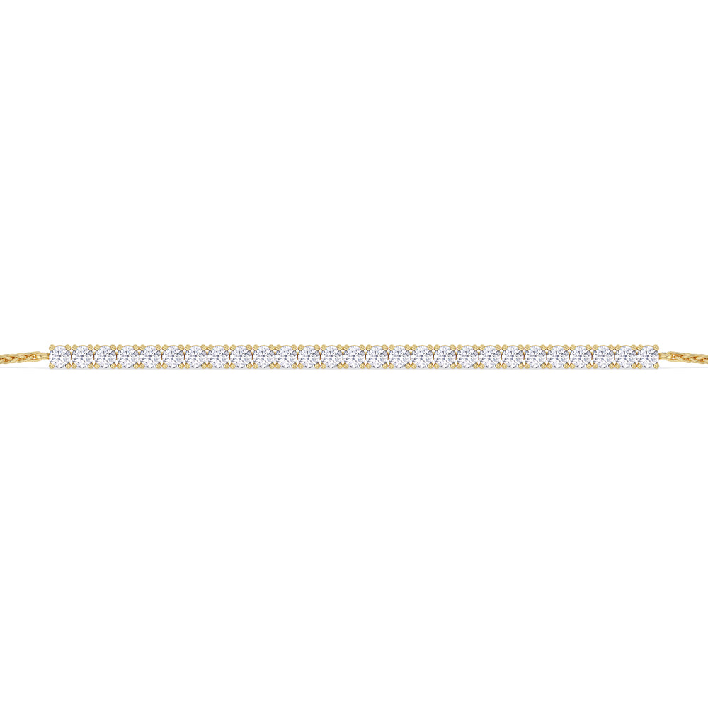 Adjustable Half Eternity Diamond Bolo Bracelet with 1 Cut Diamond in 14KT Yellow Gold view 6
