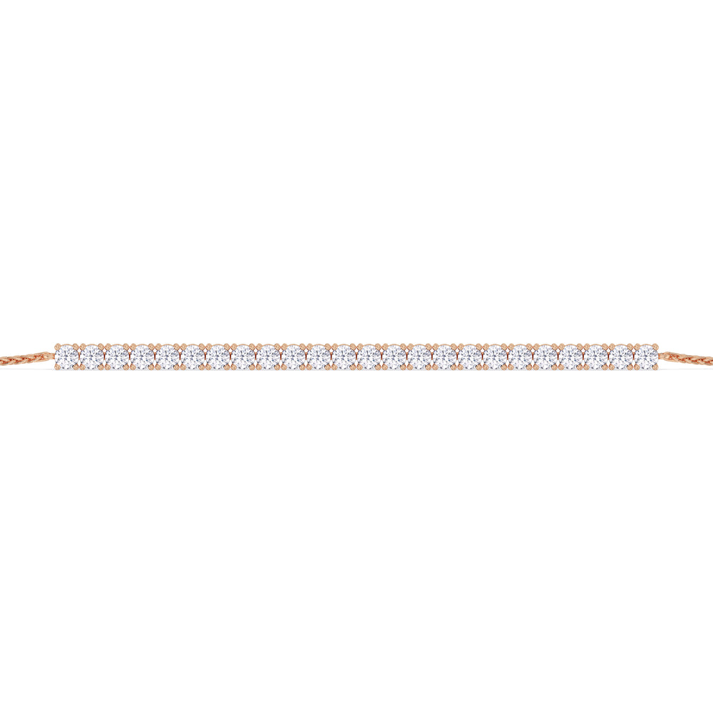 Adjustable Half Eternity Diamond Bolo Bracelet with 1 1/2 Cut Diamond in 14KT Rose Gold view 6
