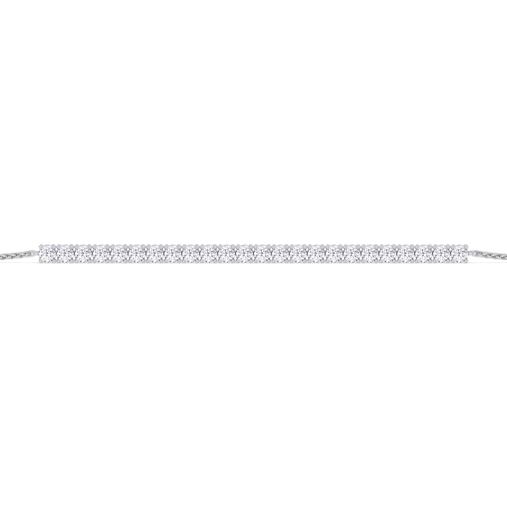 Adjustable Half Eternity Diamond Bolo Bracelet with 1 1/2 Cut Diamond in 14KT White Gold view 6
