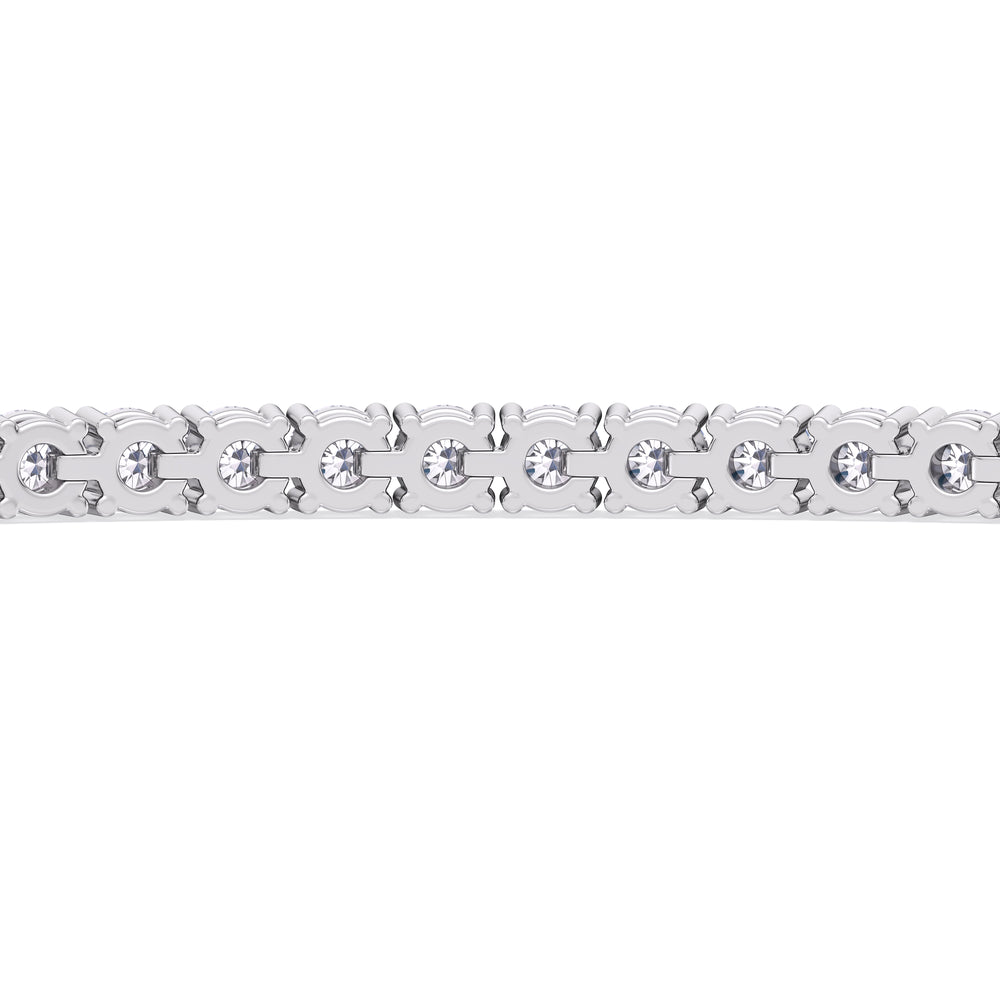 Adjustable Half Eternity Diamond Bolo Bracelet with 2 Cut Diamond in 14KT White Gold view 5
