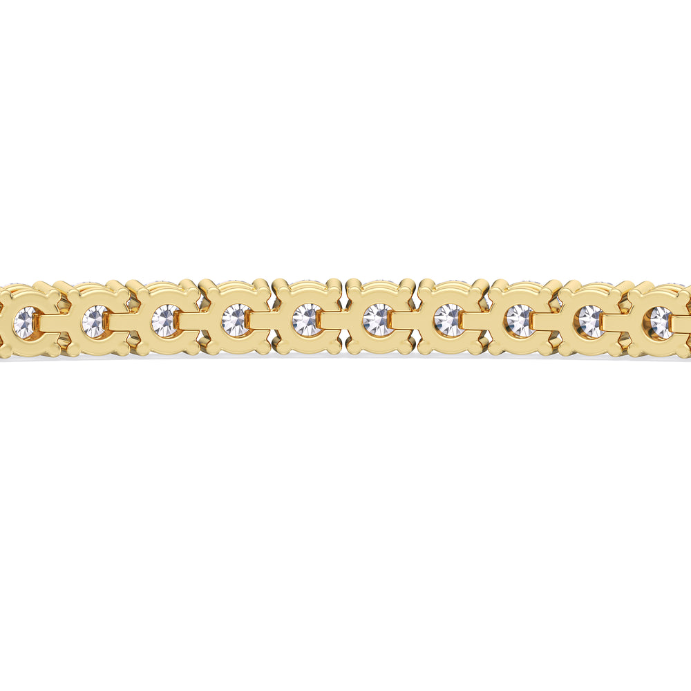 Adjustable Half Eternity Diamond Bolo Bracelet with 2 Cut Diamond in 14KT Yellow Gold view 5
