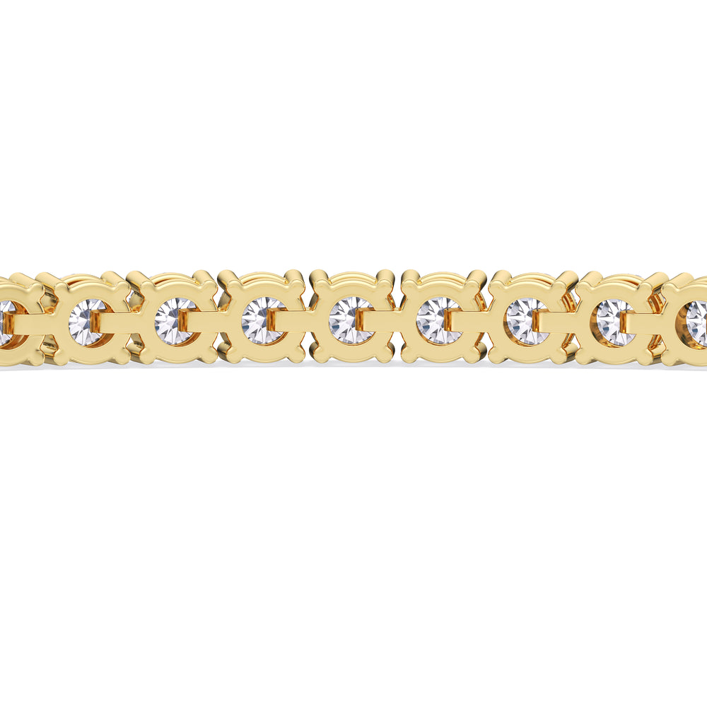 Adjustable Half Eternity Diamond Bolo Bracelet with 3 Cut Diamond in 14KT Yellow Gold view 5
