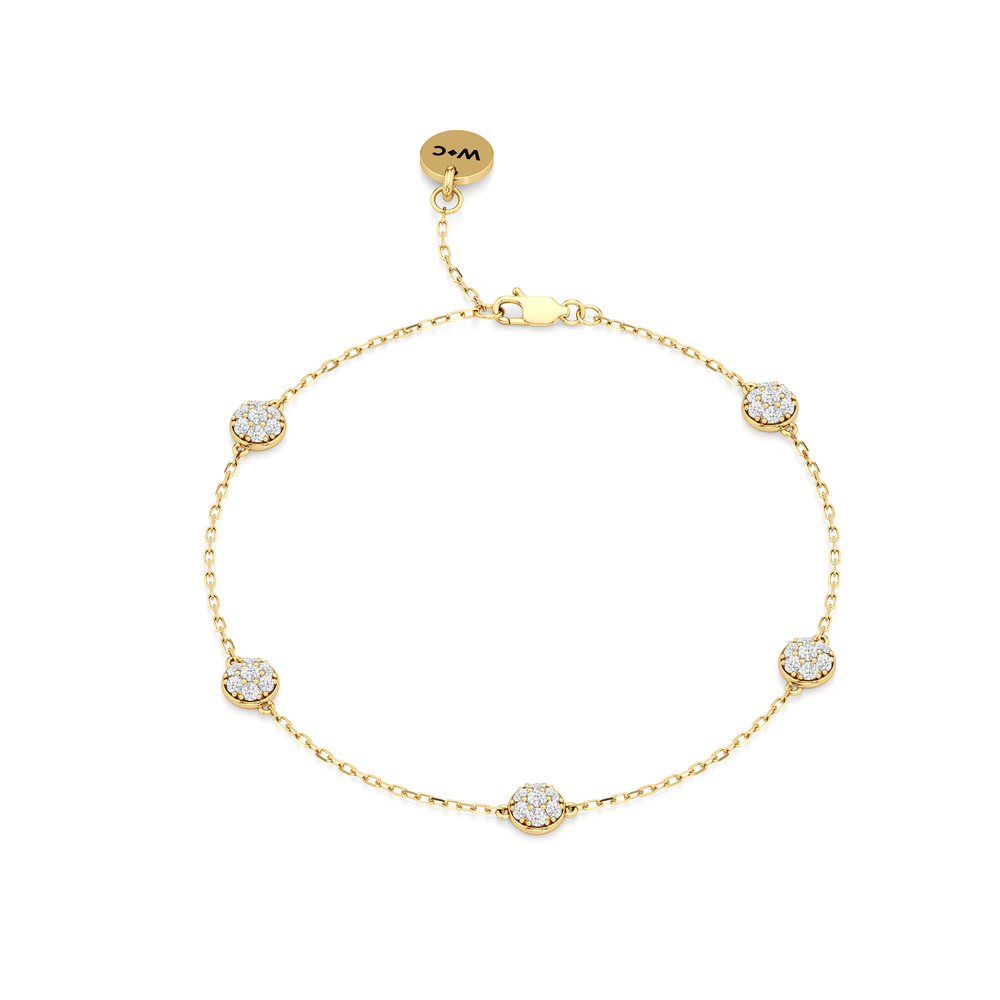 The Golf Bracelet with Lab Cut Diamond in 14KT Yellow Gold view 2
