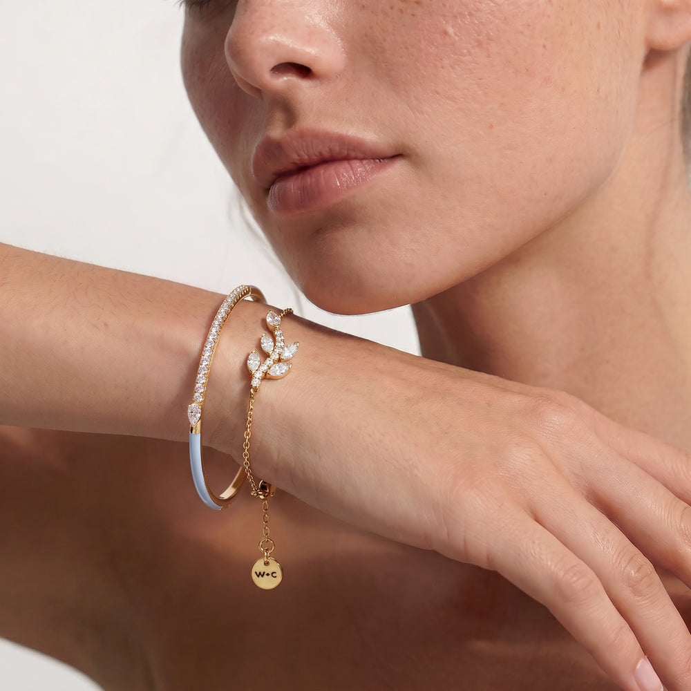 The Vine Cascade Necklace with Lab Cut Diamond in 14KT Rose Gold view 3
