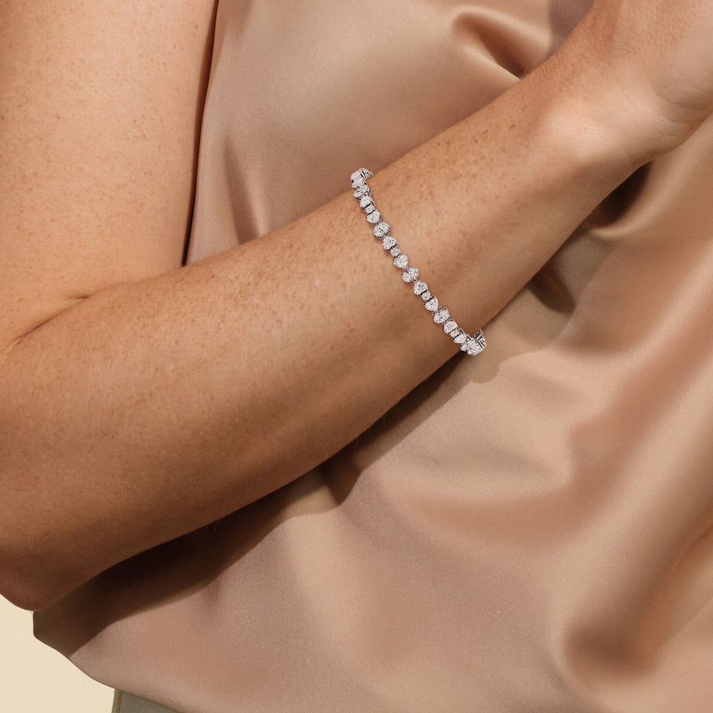 Model Wearing Hearts and Ovals Tennis Bracelet view