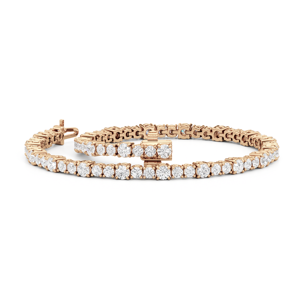 Round Sequenced Tennis Bracelet with 3 5/8 Cut Diamond in 14KT Rose Gold view 5
