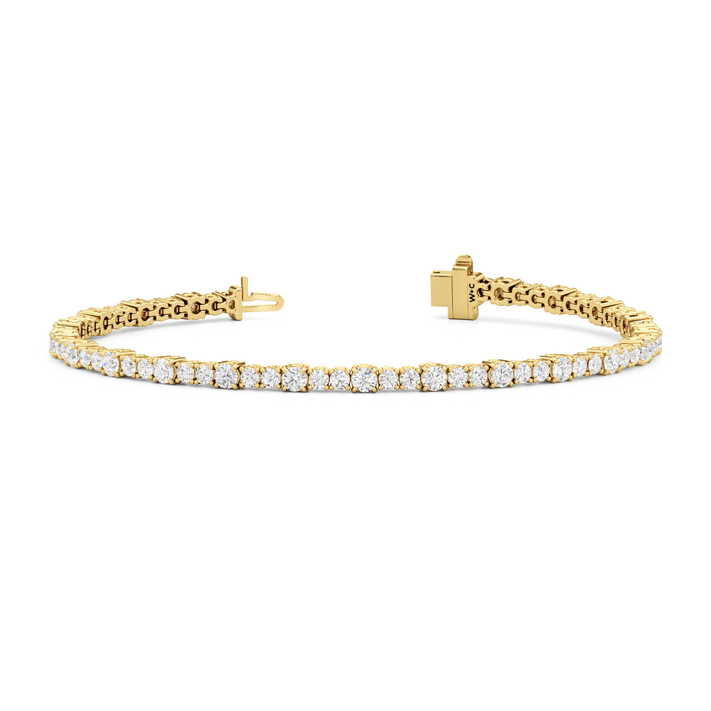 Round Sequenced Tennis Bracelet with 3 5/8 Cut Diamond in 14KT Yellow Gold view 2
