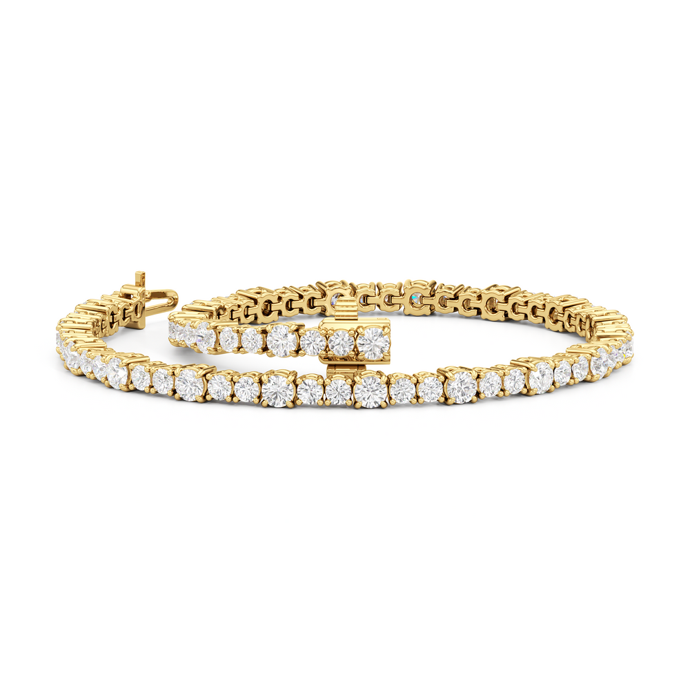 Round Sequenced Tennis Bracelet with 3 5/8 Cut Diamond in 14KT Yellow Gold view 5
