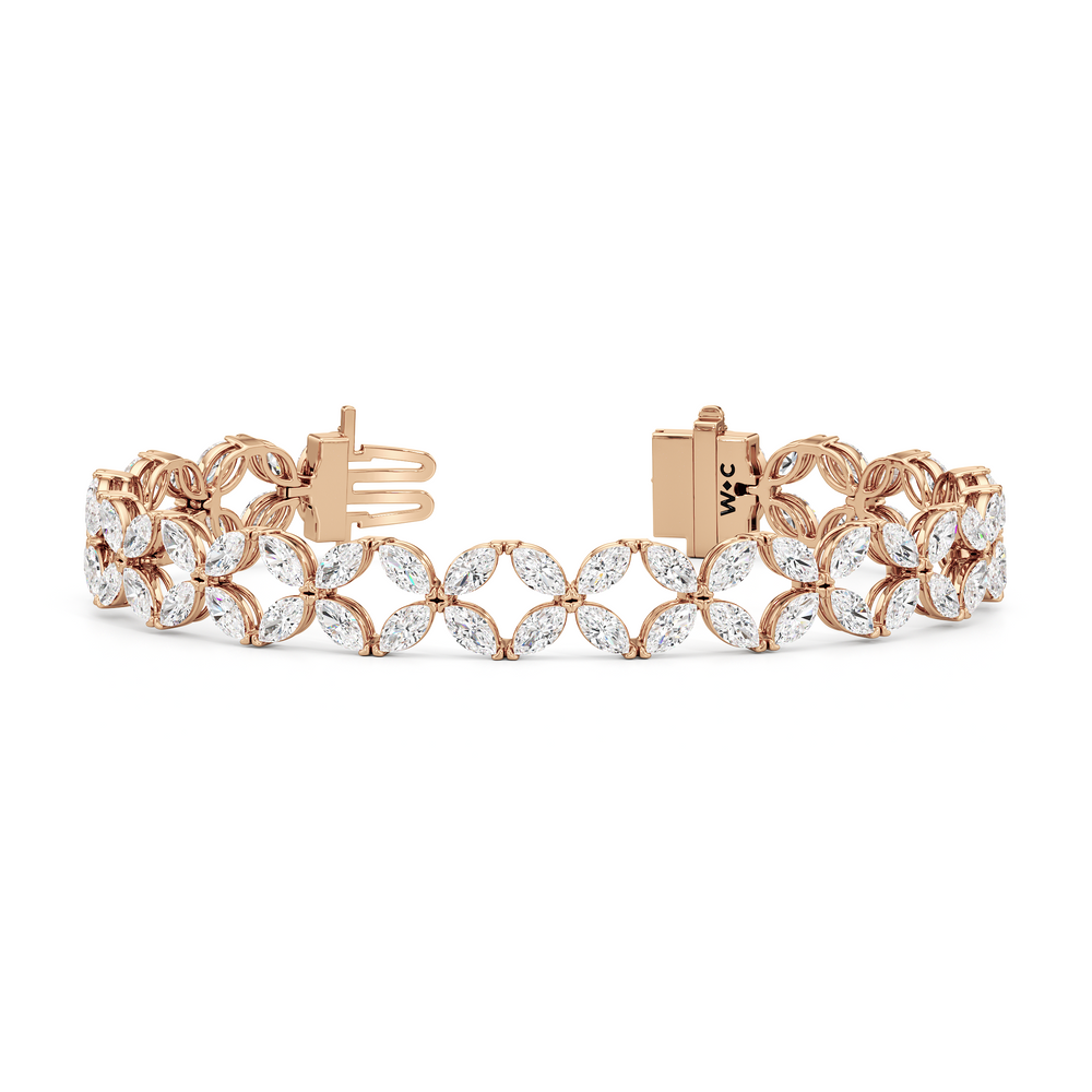 Signature Tennis Bracelet with Lab Cut Diamond in 14KT Rose Gold view 2

