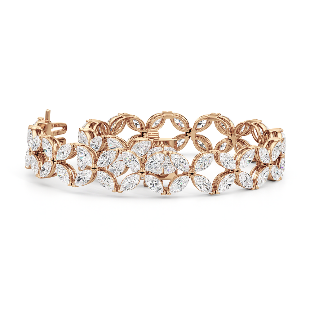 Signature Tennis Bracelet with Lab Cut Diamond in 14KT Rose Gold view 3
