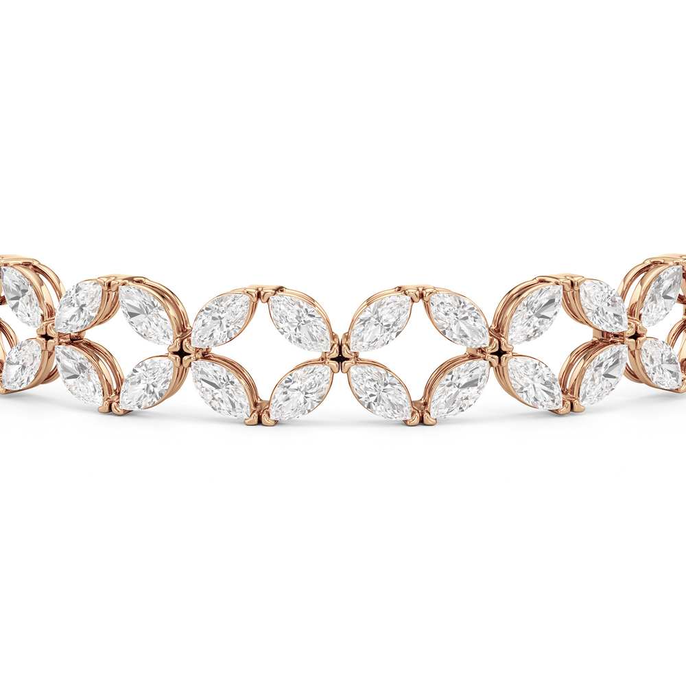 Signature Tennis Bracelet with Lab Cut Diamond in 14KT Rose Gold view 6
