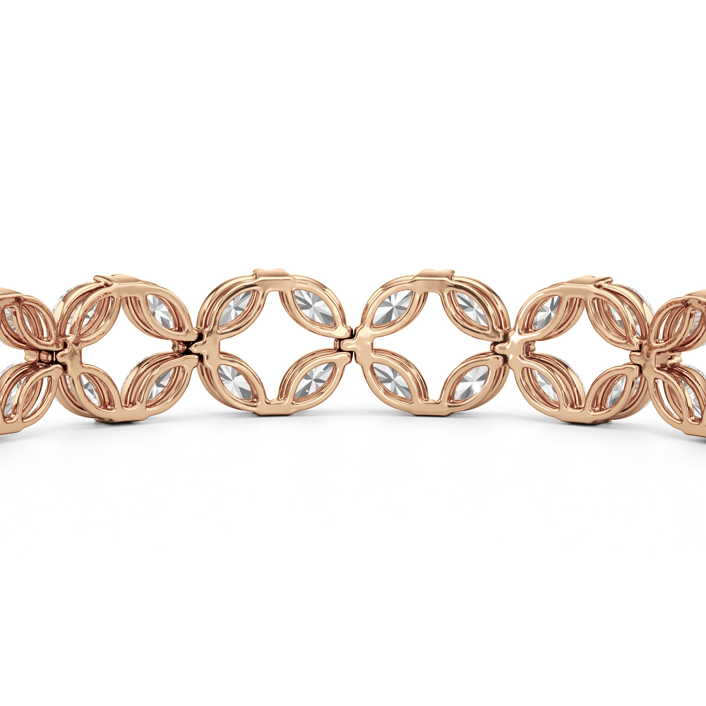 Signature Tennis Bracelet with Lab Cut Diamond in 14KT Rose Gold view 8

