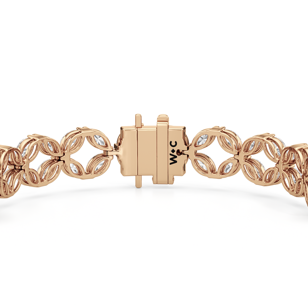 Signature Tennis Bracelet with Lab Cut Diamond in 14KT Rose Gold view 7
