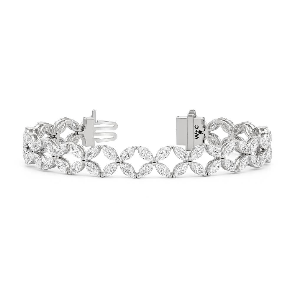 Signature Tennis Bracelet with Lab Cut Diamond in 14KT White Gold view 2
