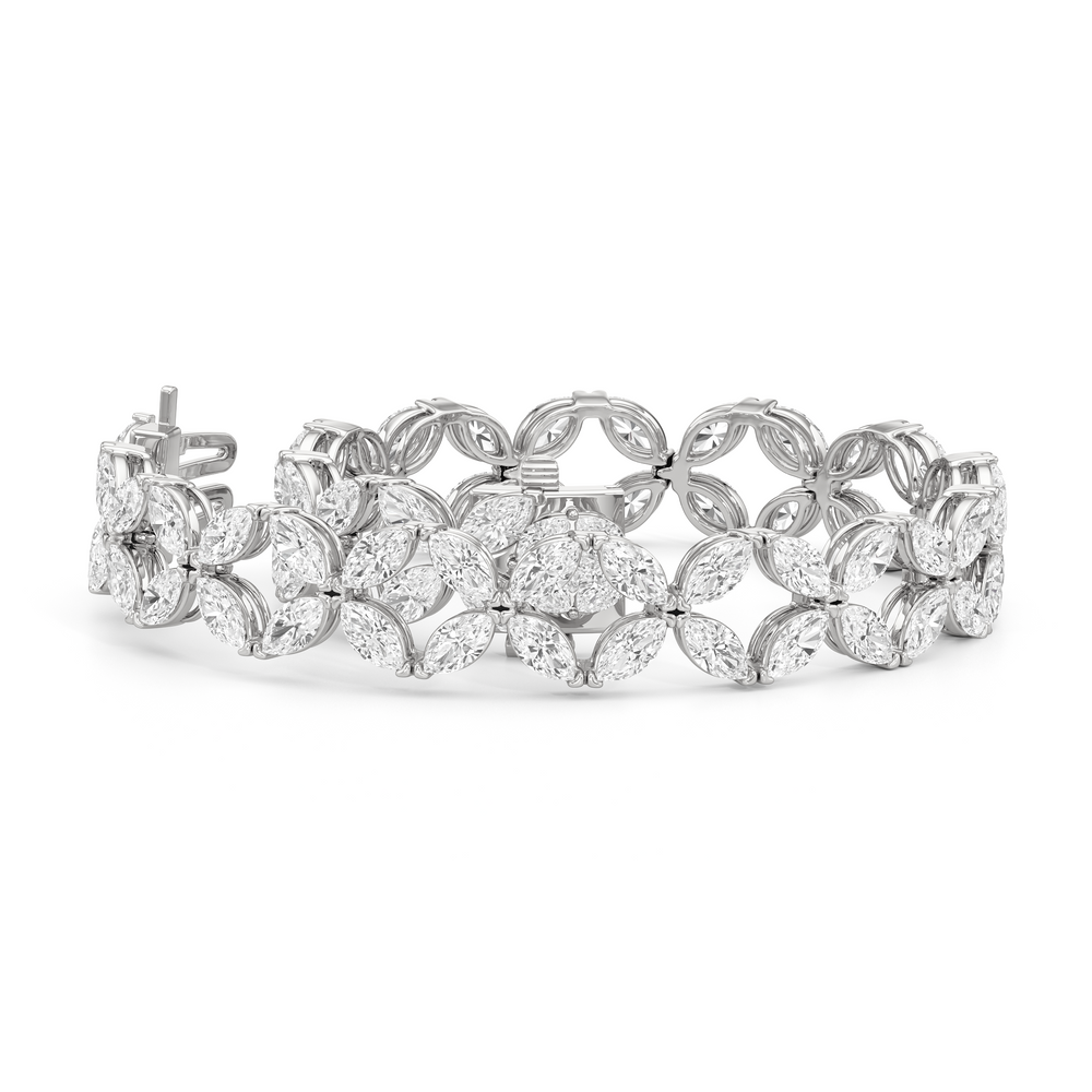 Signature Tennis Bracelet with Lab Cut Diamond in 14KT White Gold view 3
