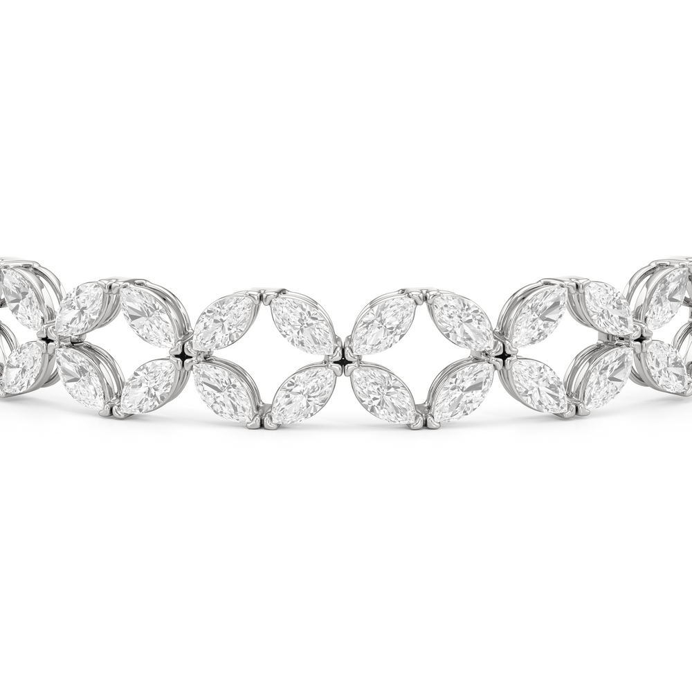 Signature Tennis Bracelet with Lab Cut Diamond in 14KT White Gold view 6
