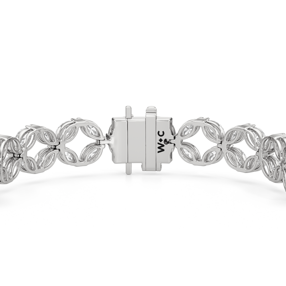 Signature Tennis Bracelet with Lab Cut Diamond in 14KT White Gold view 7
