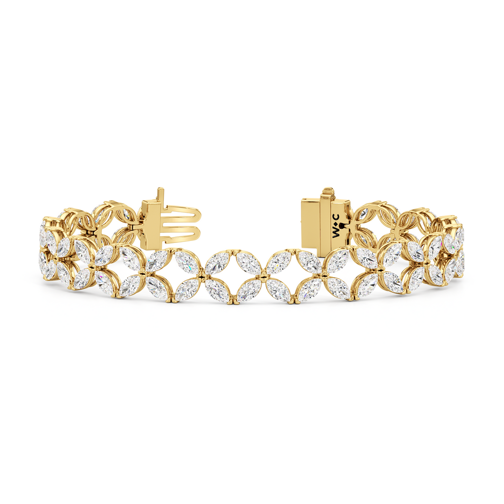 Signature Tennis Bracelet with Lab Cut Diamond in 14KT Yellow Gold view 2

