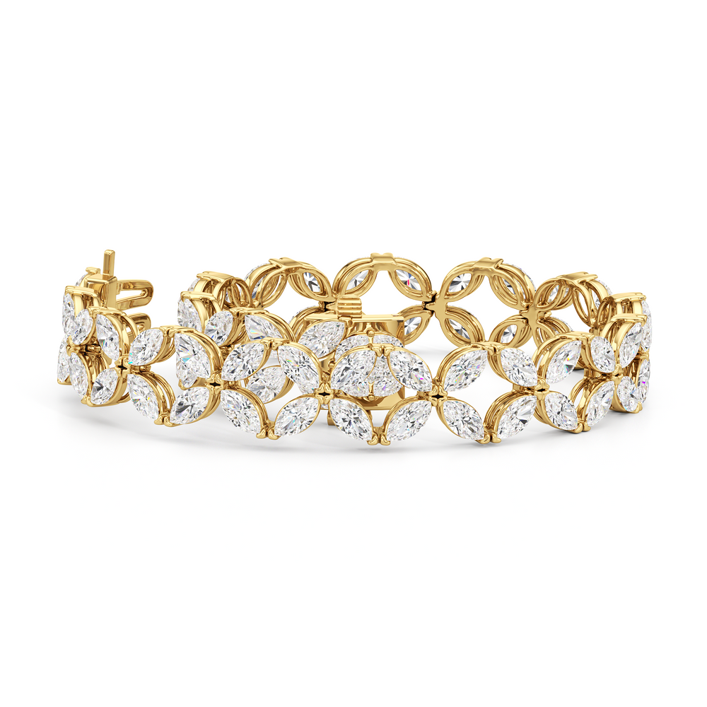 Signature Tennis Bracelet with Lab Cut Diamond in 14KT Yellow Gold view 3
