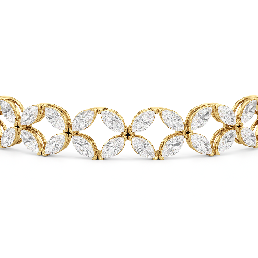 Signature Tennis Bracelet with Lab Cut Diamond in 14KT Yellow Gold view 6
