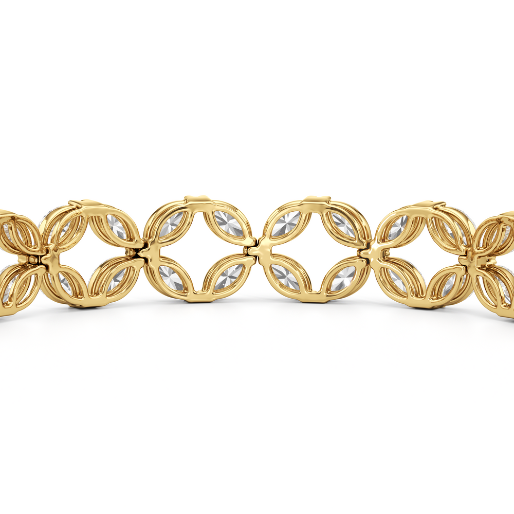 Signature Tennis Bracelet with Lab Cut Diamond in 14KT Yellow Gold view 8
