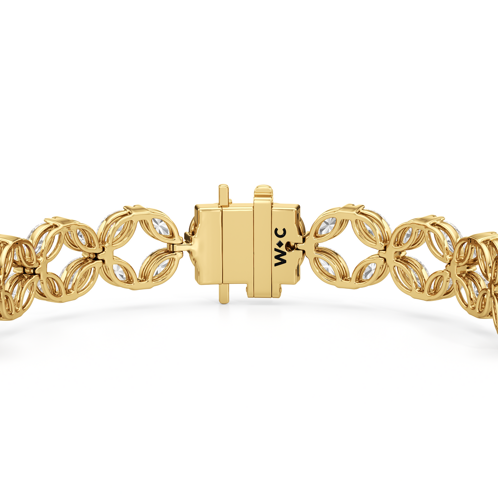Signature Tennis Bracelet with Lab Cut Diamond in 14KT Yellow Gold view 7
