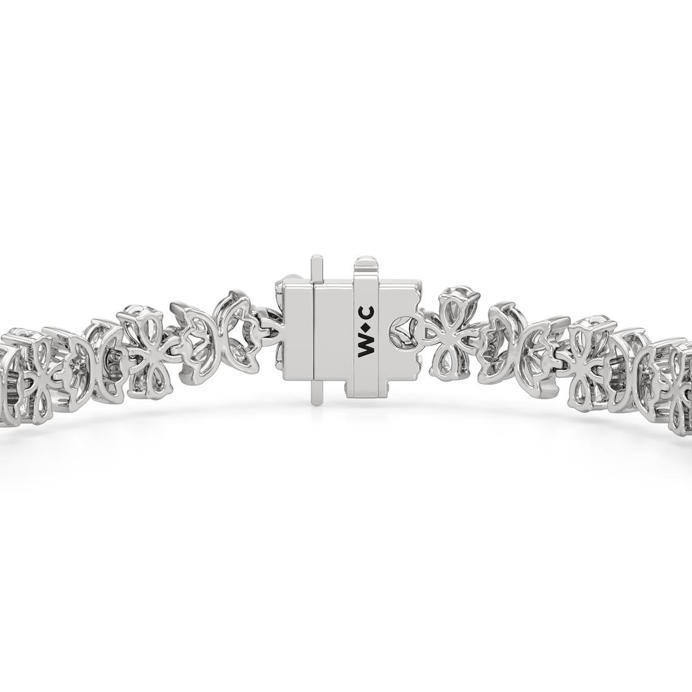 Garden Bracelet with Lab Cut Diamond in 14KT White Gold view 6

