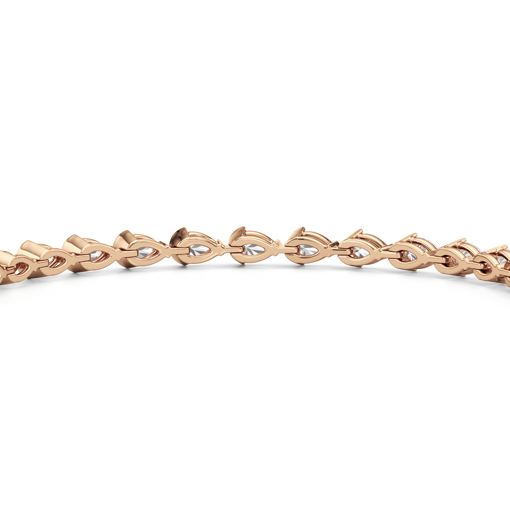 Trailing Pear Tennis Bracelet with 5 1/4 Cut Diamond in 14KT Rose Gold view 8
