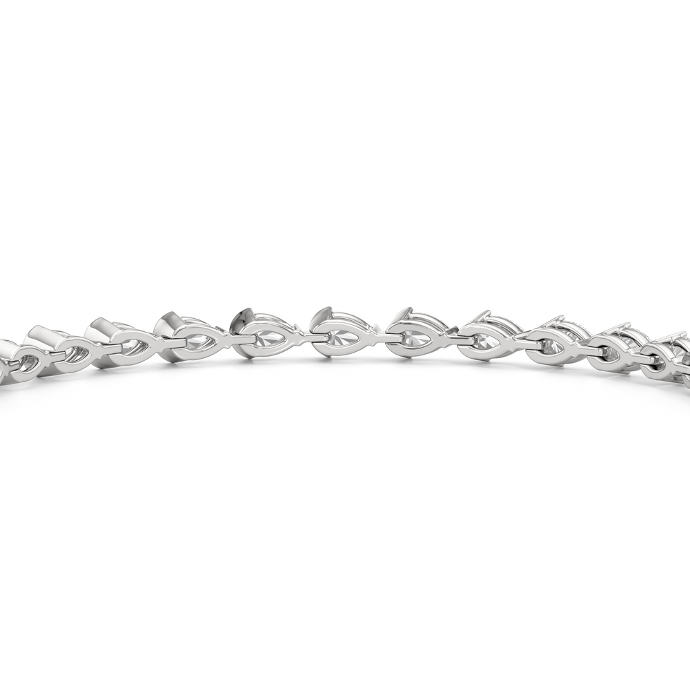 Trailing Pear Tennis Bracelet with 5 1/4 Cut Diamond in 14KT White Gold view 8
