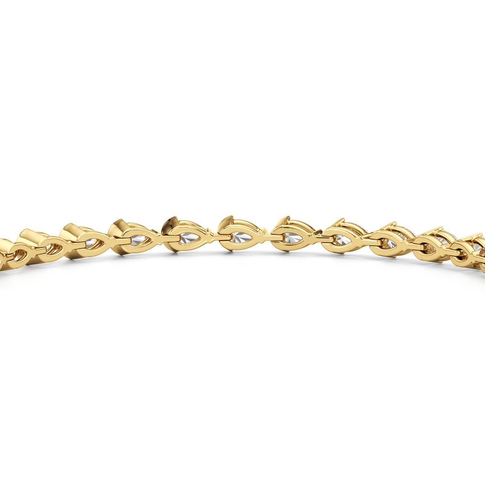 Trailing Pear Tennis Bracelet with 5 1/4 Cut Diamond in 14KT Yellow Gold view 8

