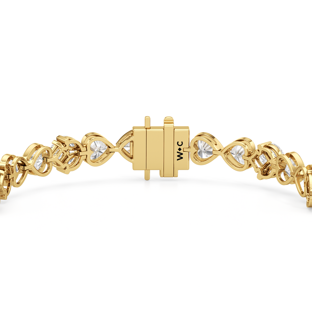 Tulip Blossom Diamond Tennis Bracelet with Lab Cut Diamond in 14KT Yellow Gold view 7
