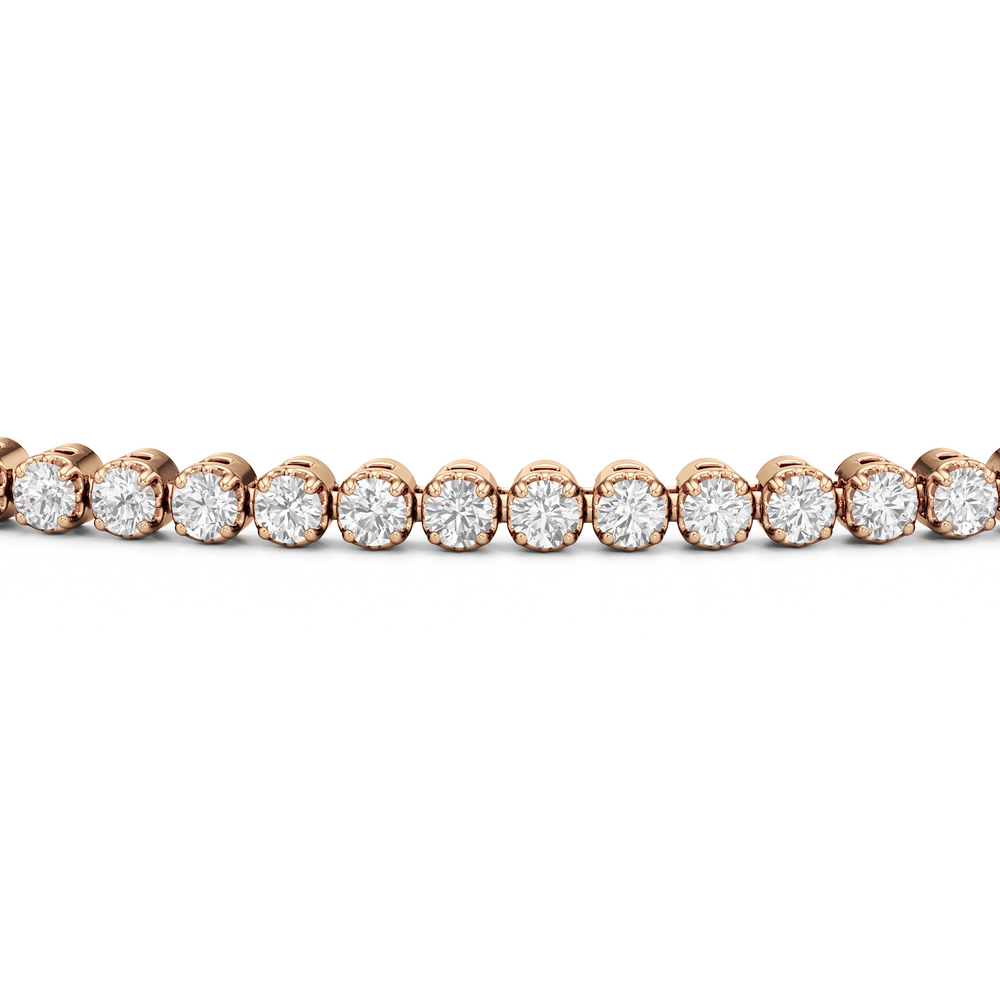 Four Prong Lab Diamond Tennis Bracelet with 1 Cut Diamond in 14KT Rose Gold view 3
