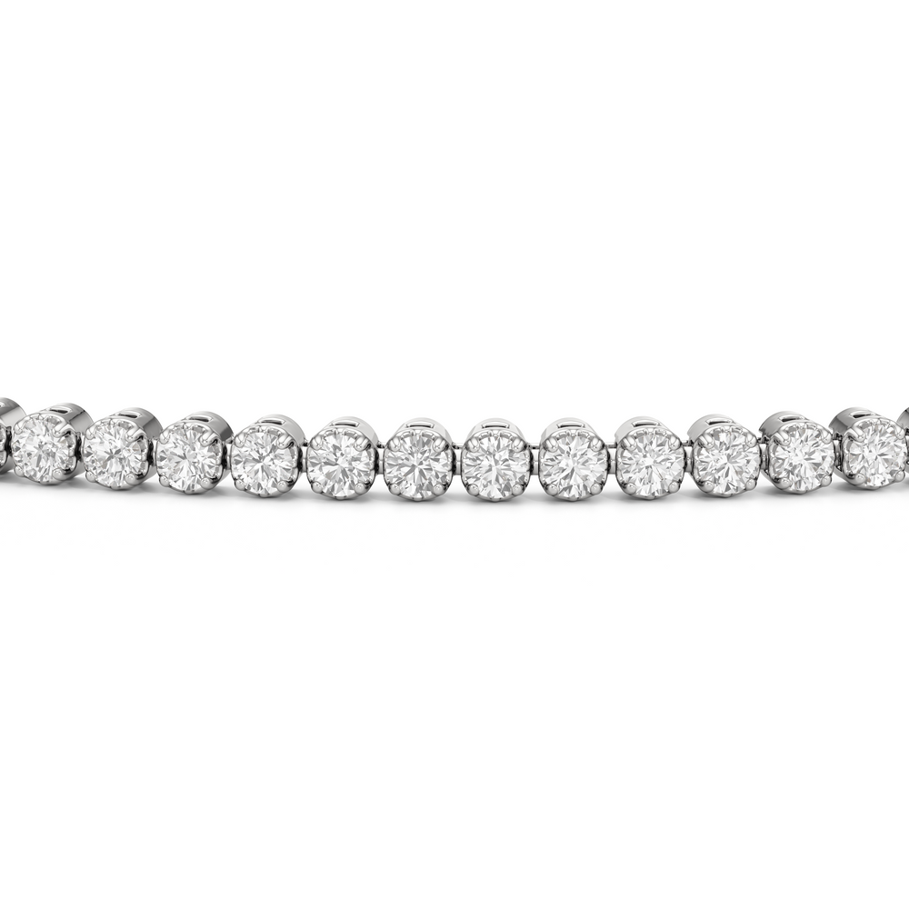 Four Prong Lab Diamond Tennis Bracelet with 1 Cut Diamond in 14KT White Gold view 7
