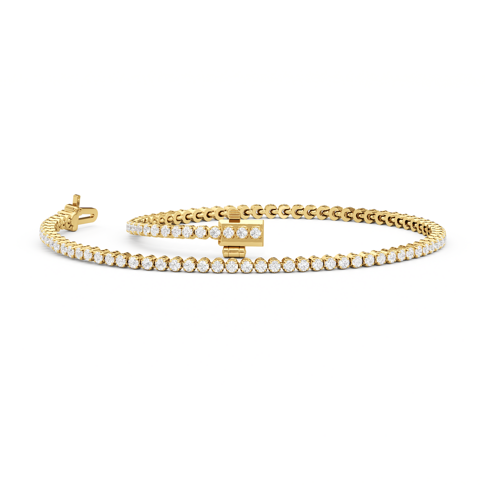 Four Prong Lab Diamond Tennis Bracelet with 10 Cut Diamond in 14KT Rose Gold view 15
