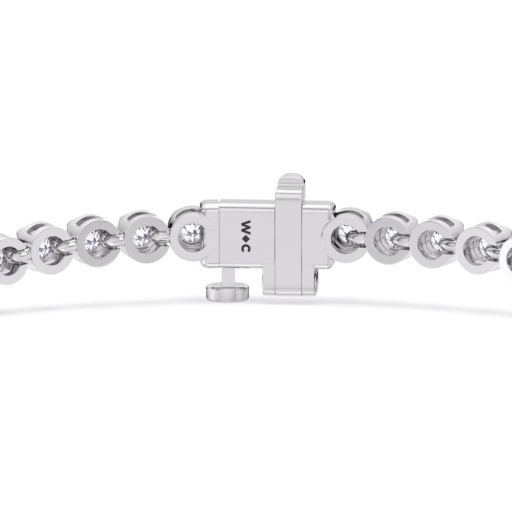 Four Prong Lab Diamond Tennis Bracelet with 2 Cut Diamond in 14KT White Gold view 5
