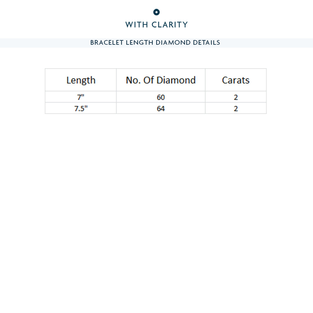 Four Prong Lab Diamond Tennis Bracelet with 2 Cut Diamond in 14KT Yellow Gold view 7
