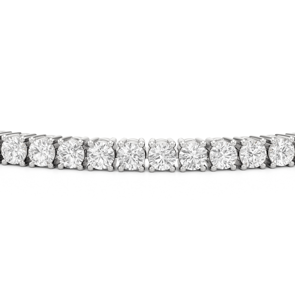 Four Prong Lab Diamond Tennis Bracelet with 3 Cut Diamond in 14KT White Gold view 7
