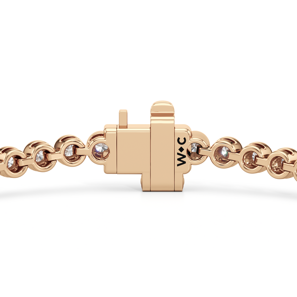 Modern Nugget Lab Diamond Tennis Bracelet with 1 Cut Diamond in 14KT Rose Gold view 6
