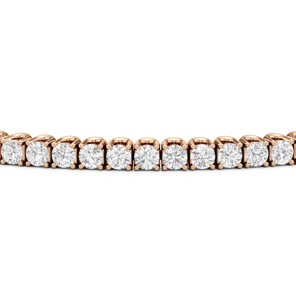 Floating U-Prong Lab Diamond Tennis Bracelet with 3 Cut Diamond in 14KT Rose Gold view 5
