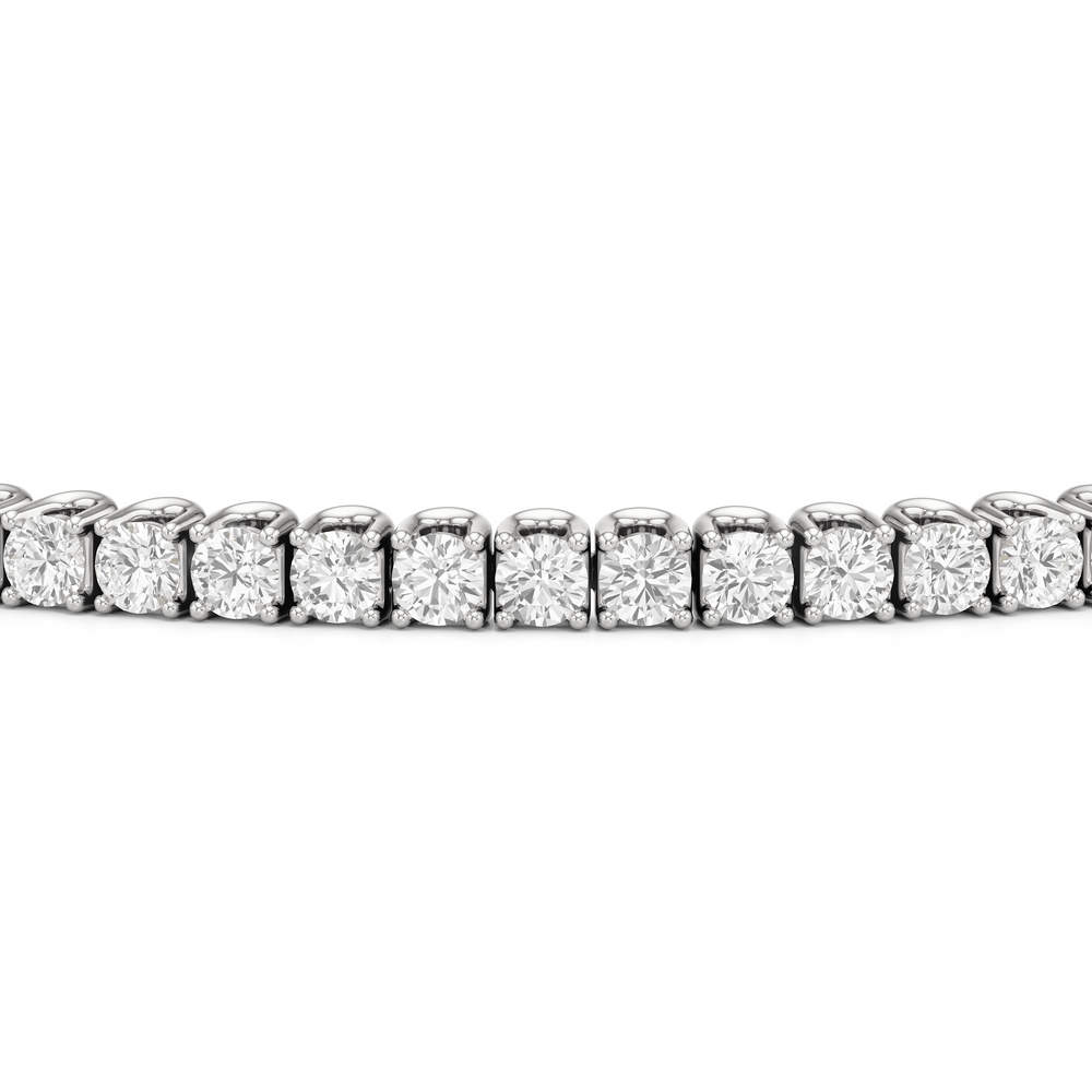 Floating U-Prong Lab Diamond Tennis Bracelet with 3 Cut Diamond in 14KT White Gold view 5

