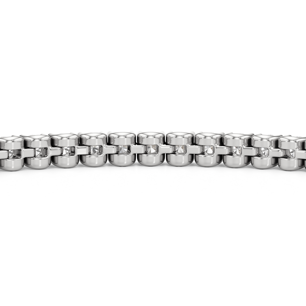 Floating U-Prong Lab Diamond Tennis Bracelet with 3 Cut Diamond in 14KT White Gold view 7
