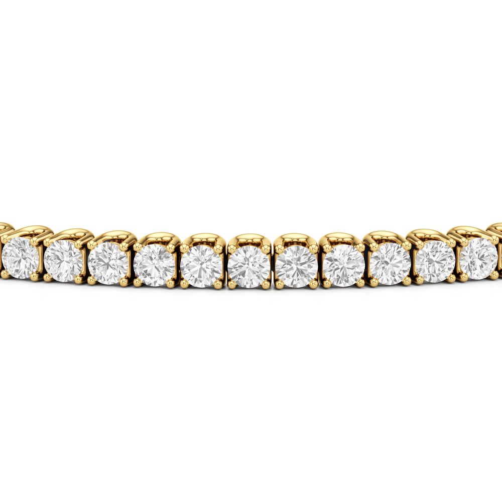 Floating U-Prong Lab Diamond Tennis Bracelet with 3 Cut Diamond in 14KT Yellow Gold view 5
