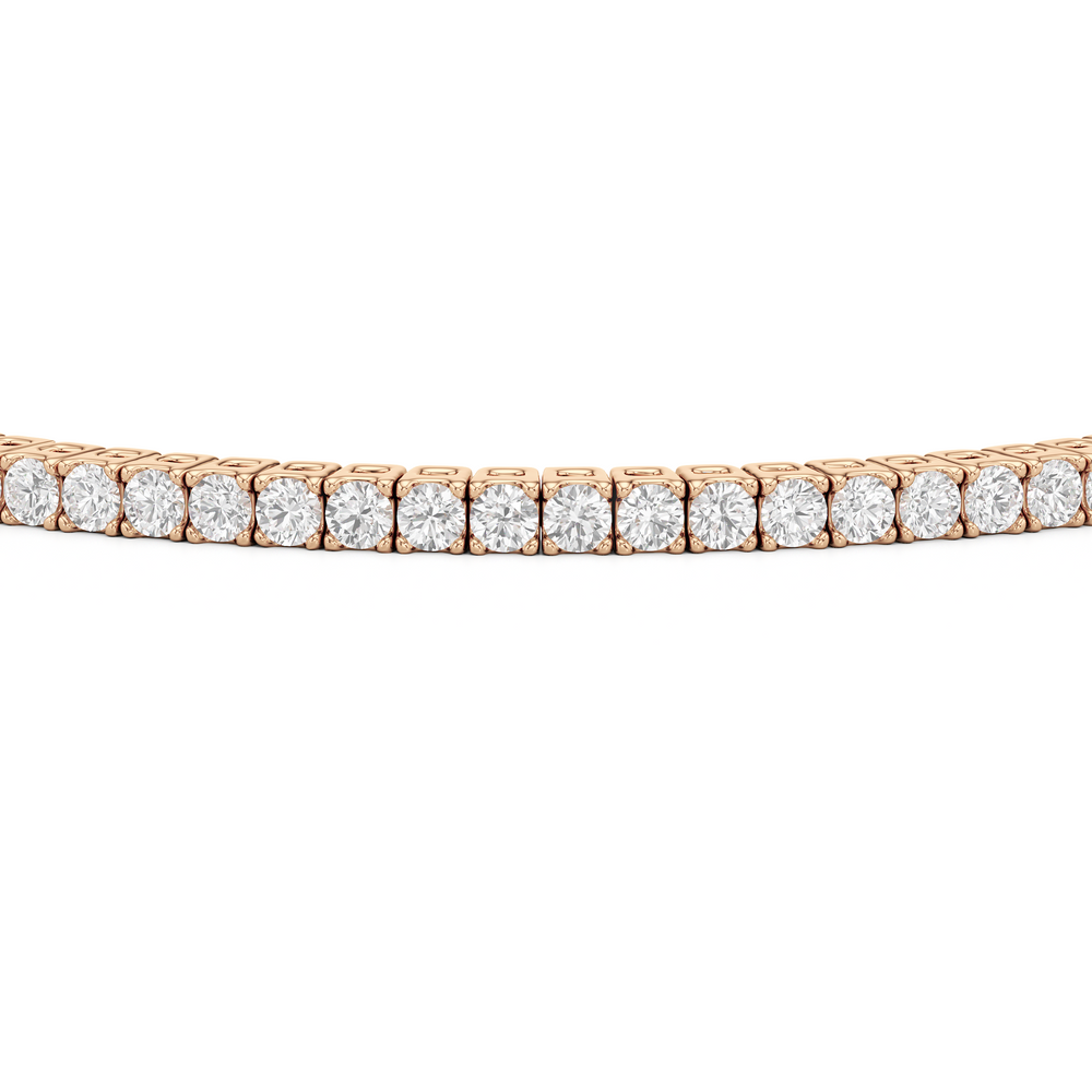 Classic 4-Prong Round Lab Diamond Square Basket Tennis Bracelet with 2 Cut Diamond in 14KT Rose Gold view 6
