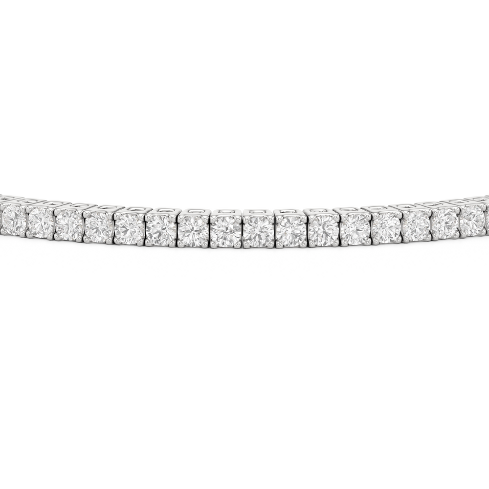 Classic 4-Prong Round Lab Diamond Square Basket Tennis Bracelet with 2 Cut Diamond in 14KT White Gold view 6
